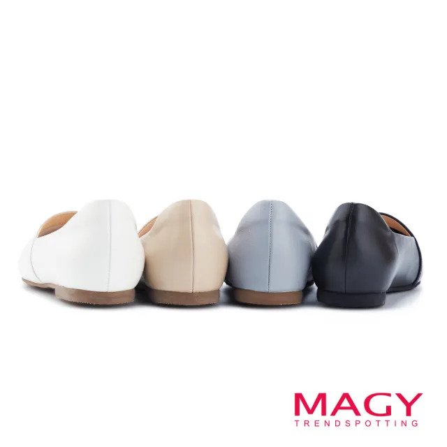 【MAGY】樂活真皮素面平底鞋(裸色)