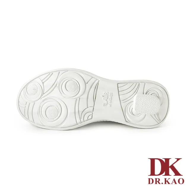 【DK 高博士】撞色皮面綁帶空氣休閒鞋女款 89-2104-60 米色