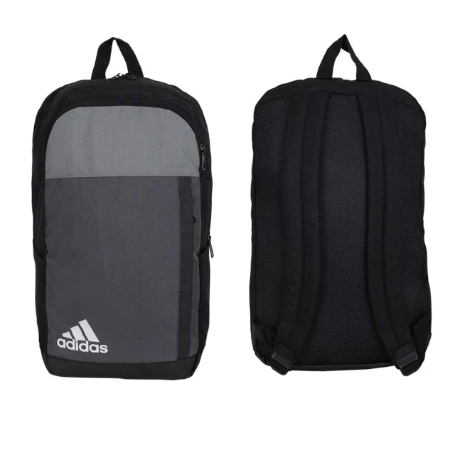 adidas 愛迪達 大型後背包-雙肩包 肩背包 旅行包 18.5L 愛迪達 灰黑白(IK6890)