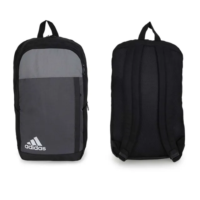【adidas 愛迪達】大型後背包-雙肩包 肩背包 旅行包 18.5L 愛迪達 灰黑白(IK6890)