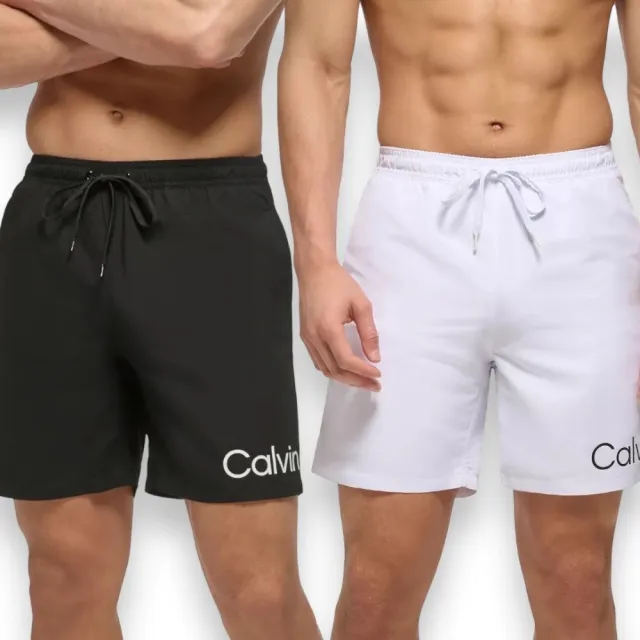 【Calvin Klein 凱文克萊】CK 男生 短褲 海灘褲 速乾材質 經典文字 男款 休閒短褲