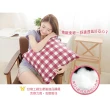 【奶油獅】格紋系列-台灣製造-100%精梳純棉可拆洗方型抱枕-含枕心(50CM-藍)