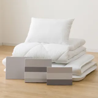 【NITORI 宜得利家居】寢具六件組 BD/GY S2201(寢具 枕頭 枕套 棉被 被套 日式床墊 日式床墊套)
