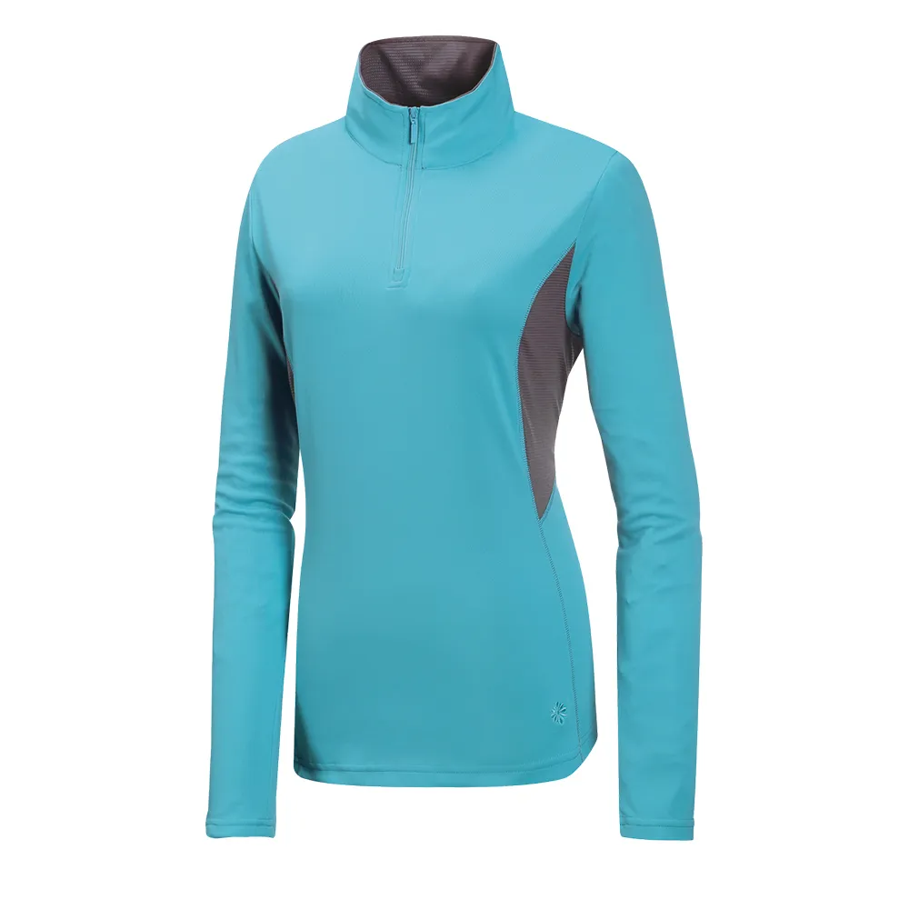 【Mountneer山林】女 透氣排汗長袖上衣-粉藍 31P32-76(透氣排汗衣/長袖上衣)