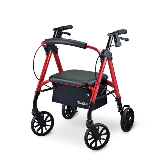 【恆伸醫療器材】ER3108 鋁合金帶輪助步車/買菜車/步行輔助車 座高47cm(顏色隨機出貨)