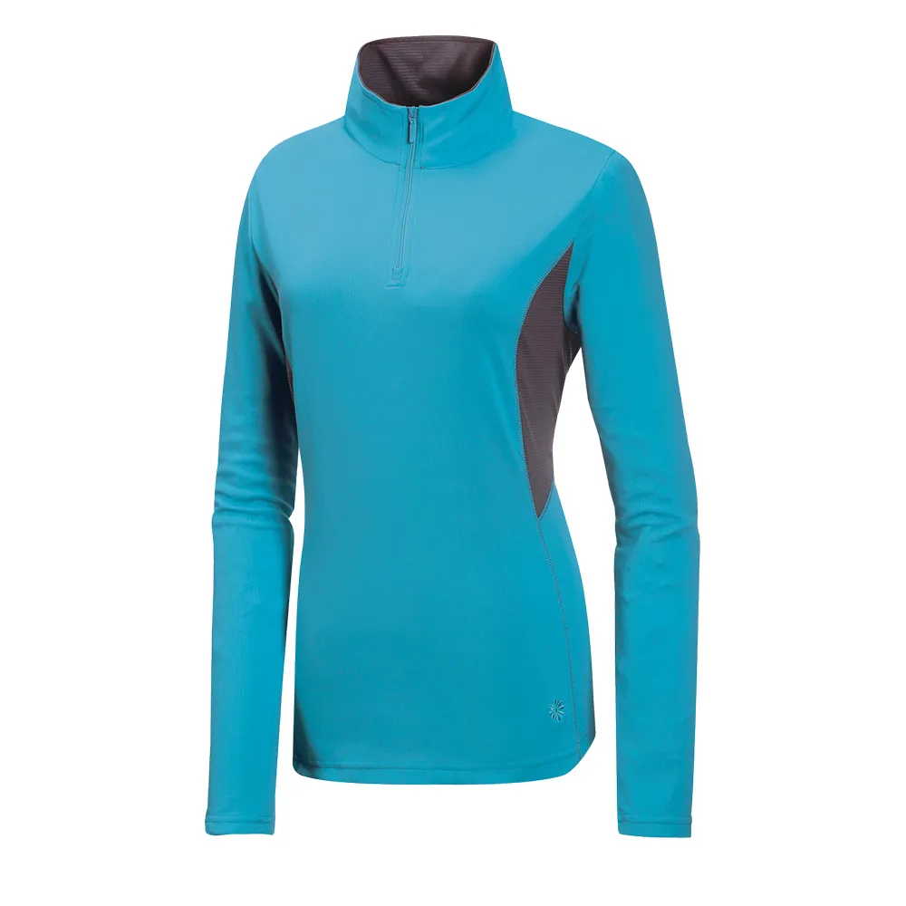 【Mountneer山林】女 透氣排汗長袖上衣-水藍 31P32-79(透氣排汗衣/長袖上衣)