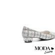 【MODA Luxury】簡約時尚獨特透明造型低跟鞋(黑格)