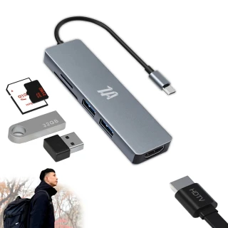 【ZA喆安】5合1 Type C Hub多功能集線USB轉接頭器(M1/M2 MacBook/平板 Type-C Hub電腦周邊)