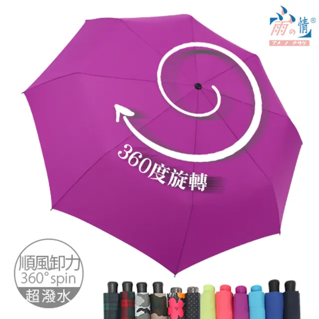 【雨之情】360度順風卸力折傘(雨傘/手開傘/摺疊傘)
