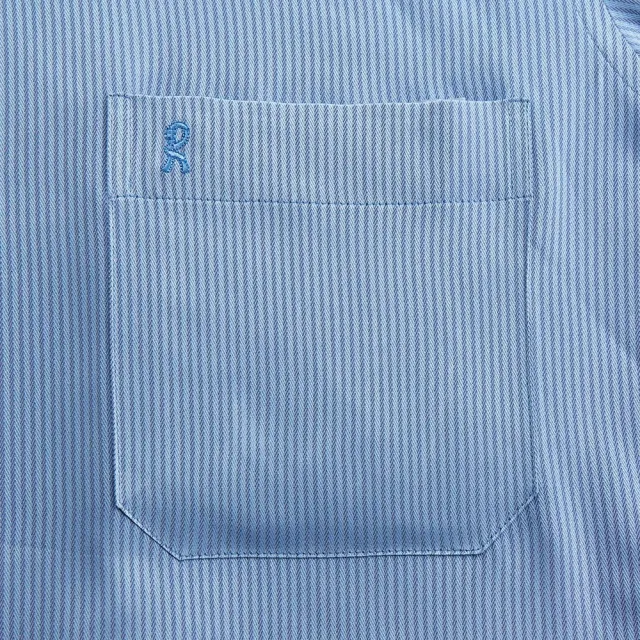 【ROBERTA 諾貝達】台灣製 吸濕速乾 商務條紋長袖襯衫(藍色)