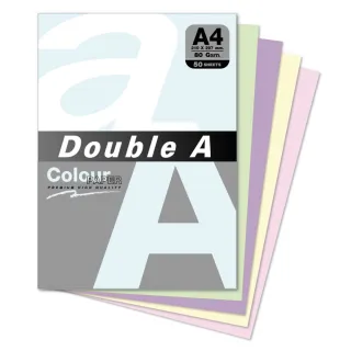 【Double A】80g彩色影印紙-混合色50入-DA190(4包/組)
