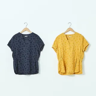 【MOSS CLUB】假兩件圓點女短袖-襯衫(二色/版型寬鬆/魅力商品)