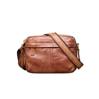 【玩皮工坊】真皮頭層牛皮復古肩背包 LB665 男包(真皮包包 兩色可選)