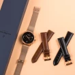 【Nordgreen】先鋒 42mm 玫瑰金殼×黑面 復古棕+黑皮錶帶+米蘭錶帶 組合裝(PI42RGBLLEBRLEBLMERO)