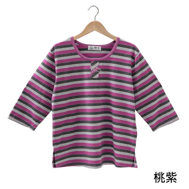 【Flocks Sheep 群羊】50706 細金絲棉配色上衣(胸口加工立體裝飾 撞色金蔥線條)