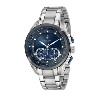 【MASERATI 瑪莎拉蒂】經典設計款三眼計時腕錶45mm(R8873612014)