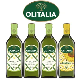 【Olitalia奧利塔】精緻橄欖油+葵花油料理組(1000mlx4瓶)