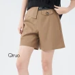 【Qiruo 奇若名品】春夏專櫃咖啡休閒短褲2028C 腰間造型設計(腰)