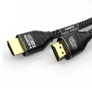 【日本秋葉原】HDMI2.0高畫質4K磨砂頭影音編織傳輸線 尊享黑3M