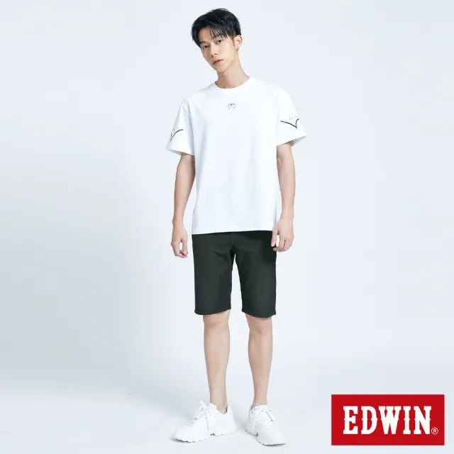 【EDWIN】男裝 JERSEYS 透氣寬鬆EJ3迦績短褲(墨綠色)