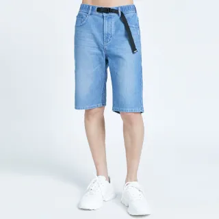 【EDWIN】男裝 JERSEYS X EF 釦環迦績短褲(漂淺藍)