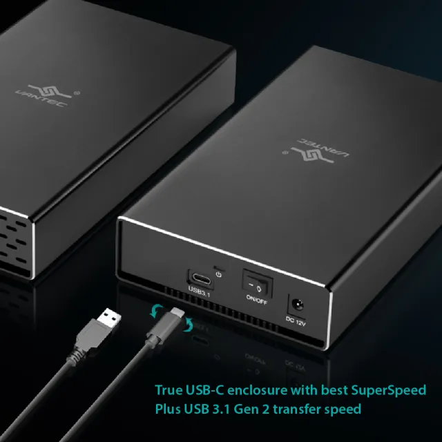 【Vantec 凡達克】NexStarR GX USB 3.1 Gen 2 Type-C 3.5吋 SATA HDD/SSD 硬碟外接盒(NST-371C31-BK)