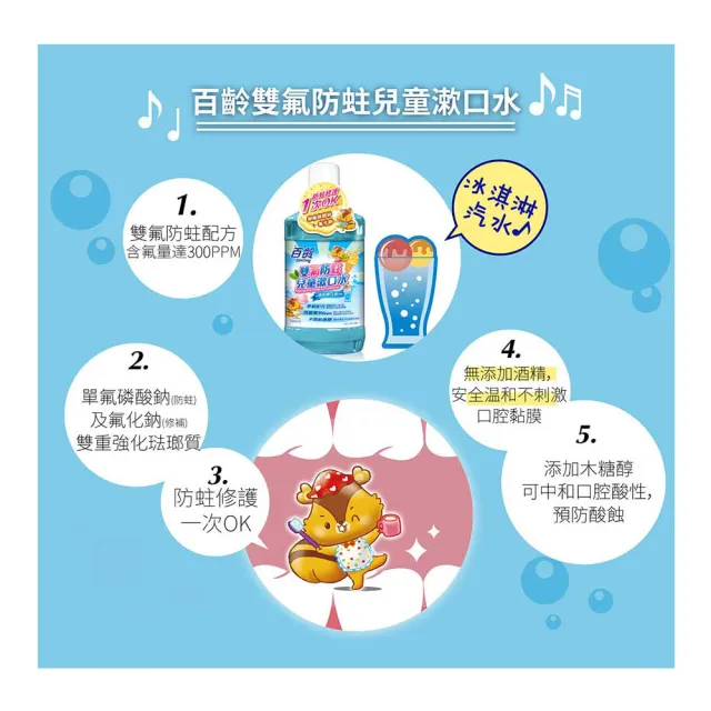 【Smiling 百齡】雙氟防蛀兒童漱口水500mlX3(超值組)