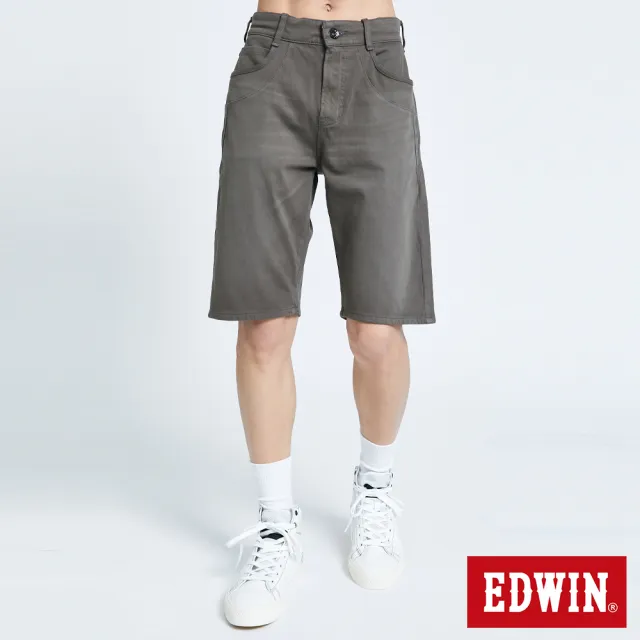 【EDWIN】男裝 JERSEYS 涼感寬鬆EJ3迦績短褲(中灰色)