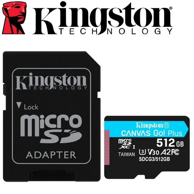 【Kingston 金士頓】512GB microSDXC TF UHS-I U3 V30 A2 記憶卡(SDCG3/512GB 平輸)