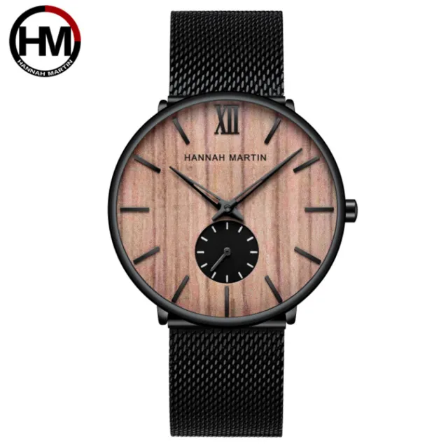 【HANNAH MARTIN】木紋質感設計款式錶-櫻桃木色(HM-1002櫻桃木色)