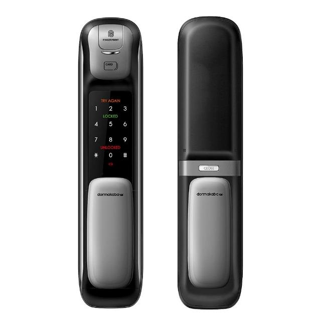 【Dormakaba】AS701一鍵推拉式密碼/指紋/卡片/鑰匙智慧電子門鎖 銀色(附基本安裝)