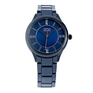 【NATURALLY JOJO】低調奢華時尚陶瓷腕錶-JO96970-55F(深藍/36mm)