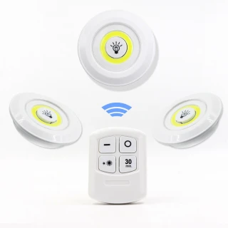 【E-life】黏貼式觸摸LED無線遙控拍拍燈(3入燈+1個遙控器)