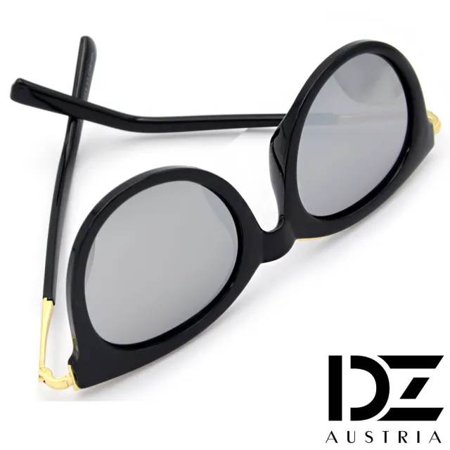 【DZ】UV400防曬偏光太陽眼鏡墨鏡-玩美眉框(黑框水銀膜)