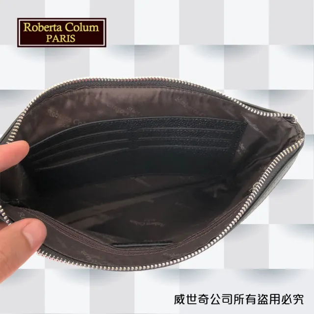 【Roberta Colum】諾貝達百貨專櫃手拿包 側背包 商務包(8912黑色)