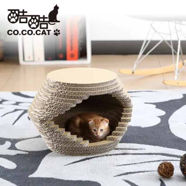 【Co.Co.Cat 酷酷貓】愛斯基摩雪屋(100%台灣製紙箱貓抓板)