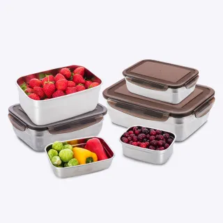 【CookPower 鍋寶】316不鏽鋼保鮮盒巧手6入組(EO-BVS280141108Z253)