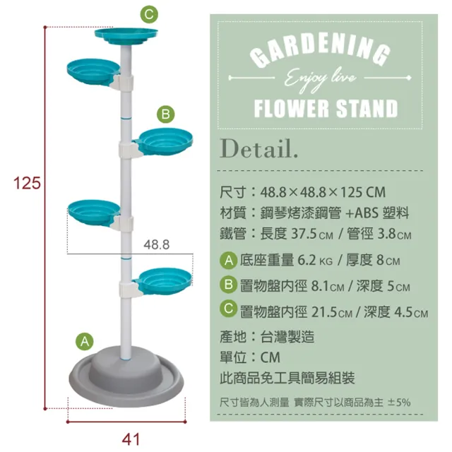 【Abans】居家新型專利360度旋轉活動式盆栽架/展示架/收納架-橘色(1入)