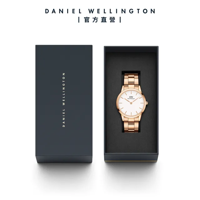 【Daniel Wellington】DW 手錶 Iconic Link 40mm精鋼錶 特調玫瑰金-白錶盤(DW00100343)