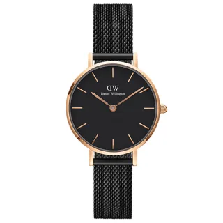 【Daniel Wellington】Petite Evergold 32mm香檳金米蘭金屬錶(DW手錶男錶女錶 DW00100347)