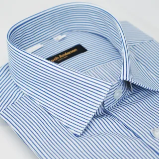 【金安德森】藍白條紋窄版短袖襯衫-fast