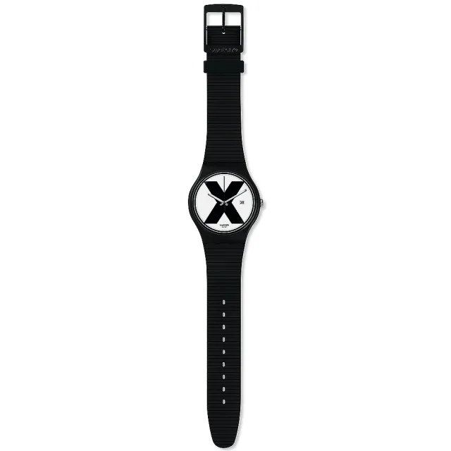 【SWATCH】New Gent 原創系列手錶 XX-RATED BLACK 黑色X 瑞士錶 錶(41mm)