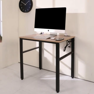 【BuyJM】低甲醛漂流木紋附插座筆筒80公分穩重工作桌(電腦桌)