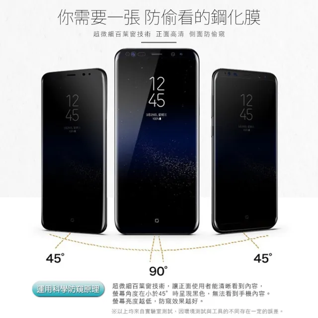 三星 Galaxy S9 曲面高清防窺9H玻璃鋼化膜手機保護貼(3入-S9保護貼)