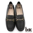 【bac】兩穿式黑邊勾勒線條樂福鞋(黑色)