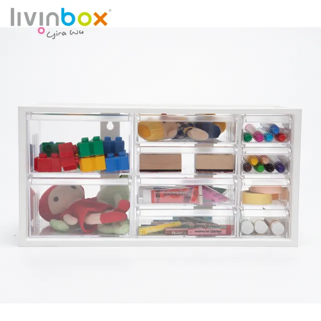 【livinbox 樹德】小幫手零件分類箱-10抽 A9-5244(小物收納/可堆疊/透明/收屜/收納盒/收納箱)