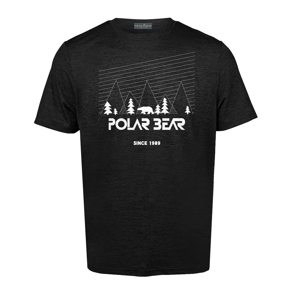 【POLAR BEAR 北極熊】男速排快乾印花T恤-黑色(20T08)