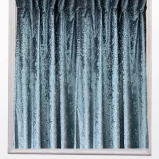 【J&N】艾爾絲絨素色遮光拉摺窗簾-藍色(270*165cm)
