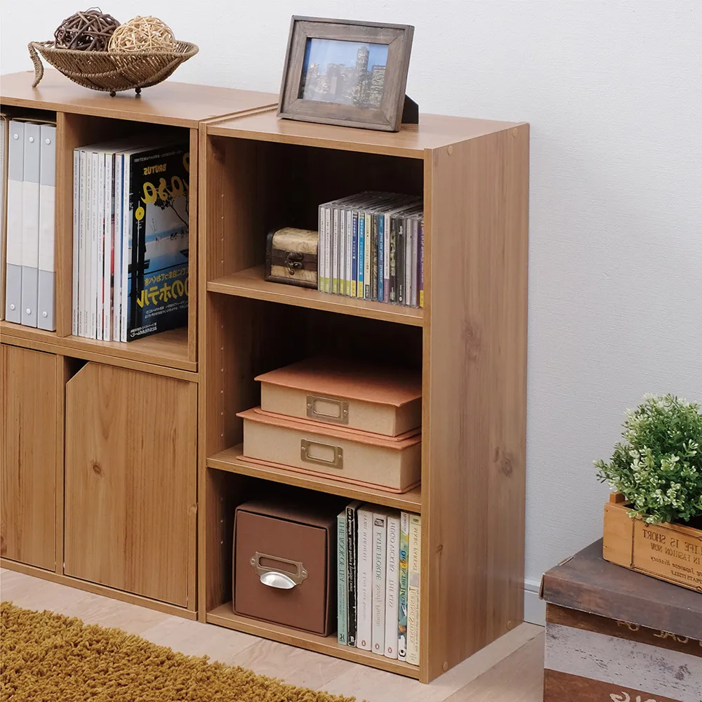 【IRIS】木質居家時尚三層收納櫃 MDB-3K(書櫃 收納櫃 置物櫃 層架)