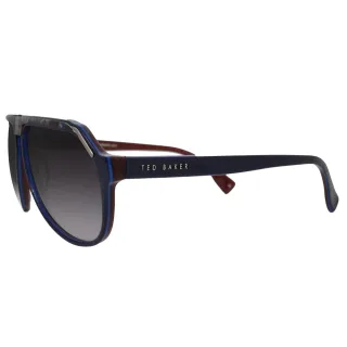 【TED BAKER】限量款 英國紳士石紋款飛行員太陽眼鏡(TB1239-625 藍)